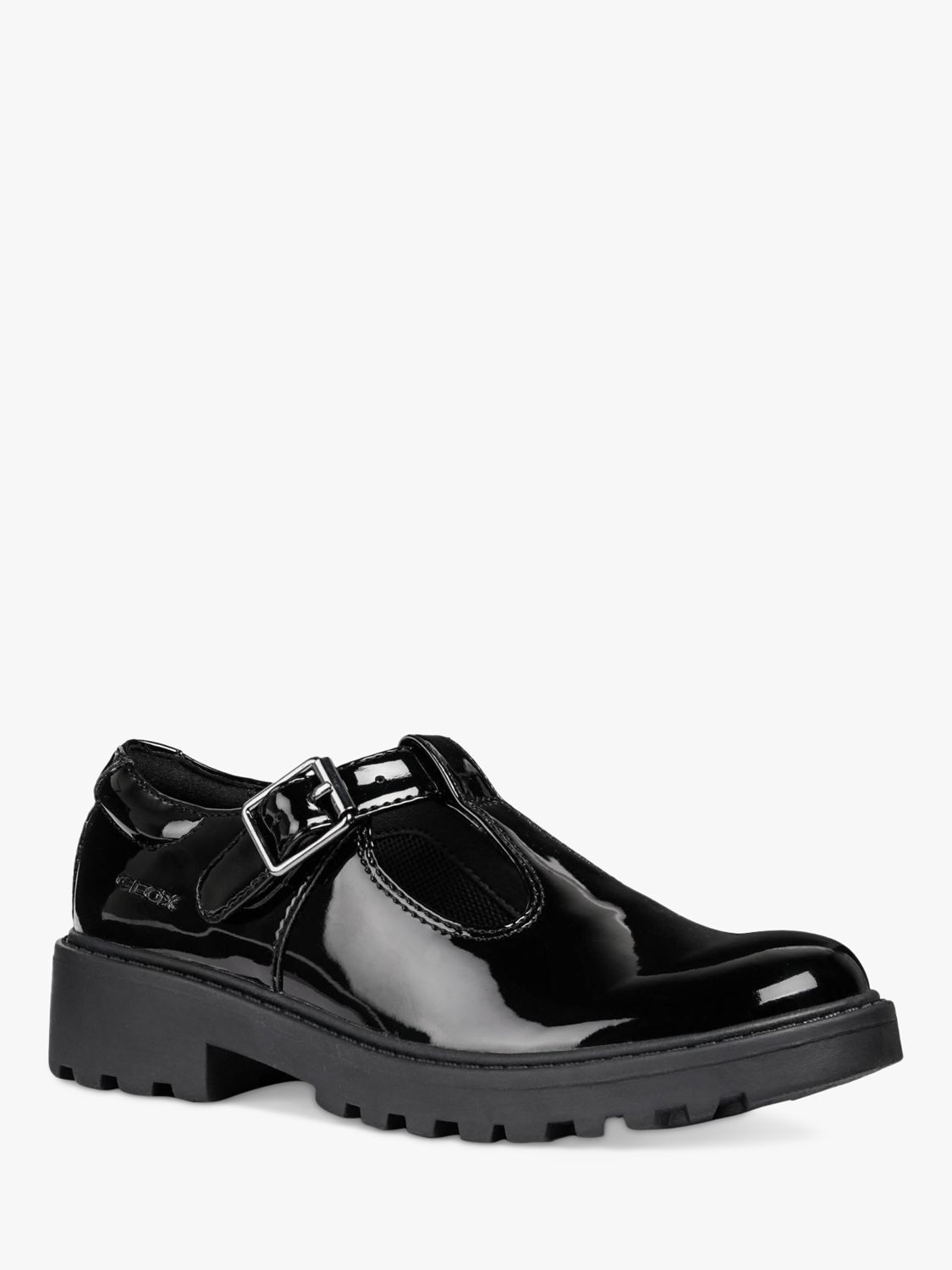 Buy Geox Kids' Casey Patent T-Bar School Shoes, Black Online at johnlewis.com