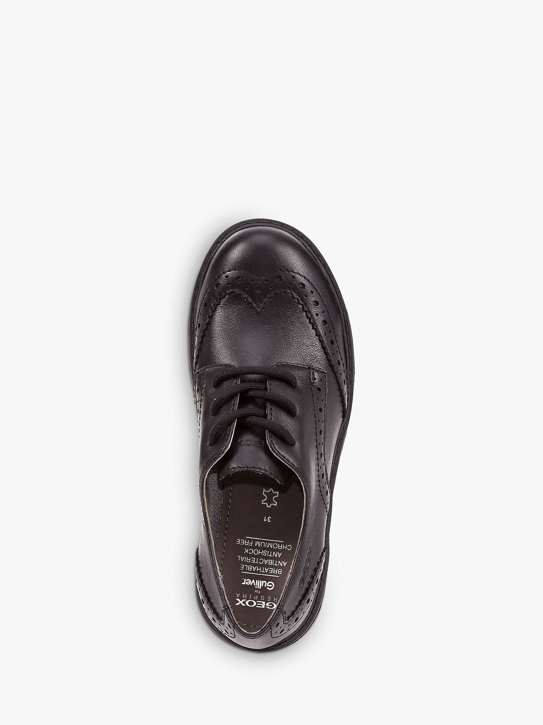 Buy Geox Kids' Casey Lace Up Brogue School Shoes, Black Online at johnlewis.com