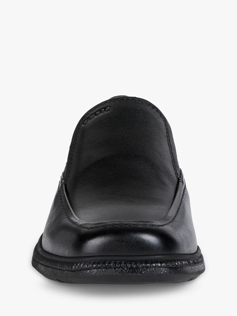 Buy Geox Kids' Federico Leather Slip-on School Shoes, Black Online at johnlewis.com