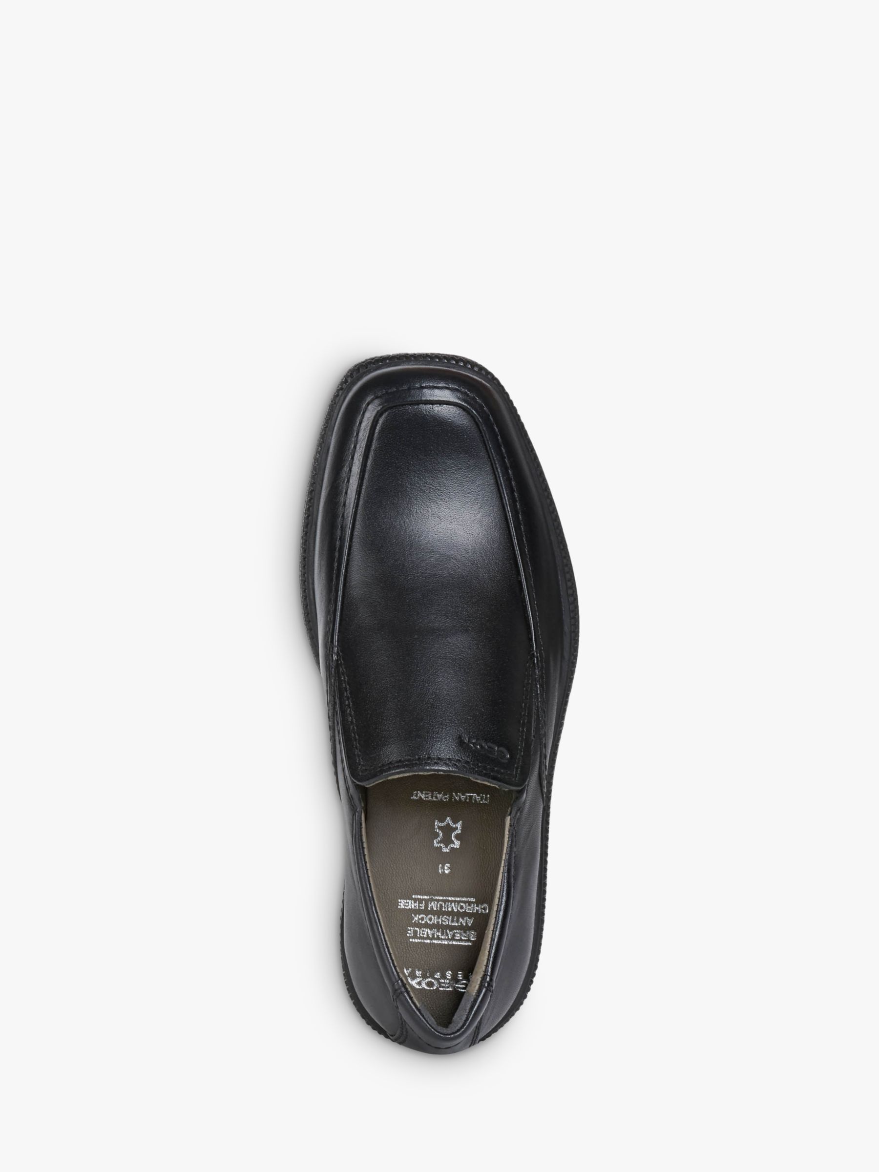 Buy Geox Kids' Federico Leather Slip-on School Shoes, Black Online at johnlewis.com