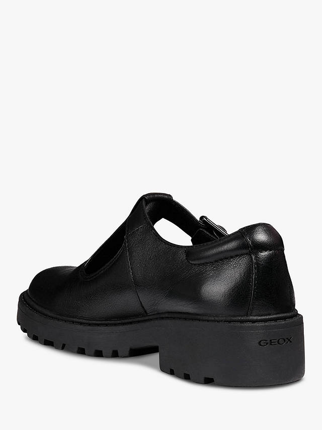 Geox Kids' Casey T-Bar School Shoes, Black