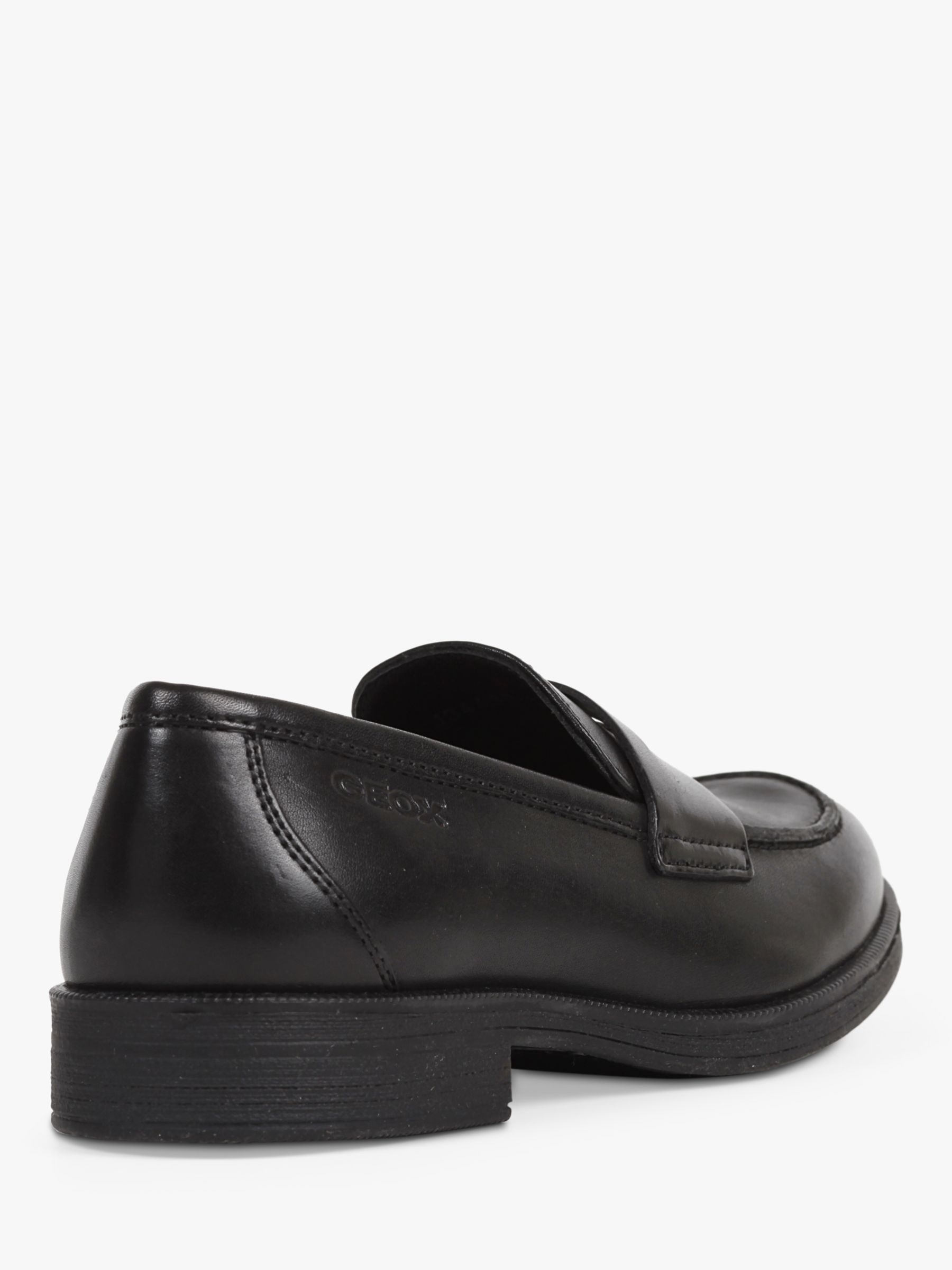 Geox Kids' Agata Slip On Leather Loafers, Black, 37
