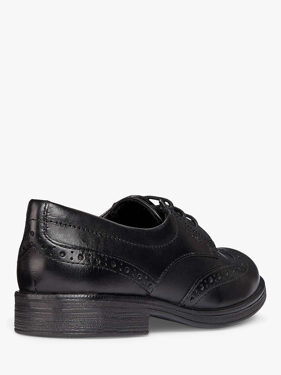 Buy Geox Kids' Agata Leather Brogue School Shoes, Black Online at johnlewis.com