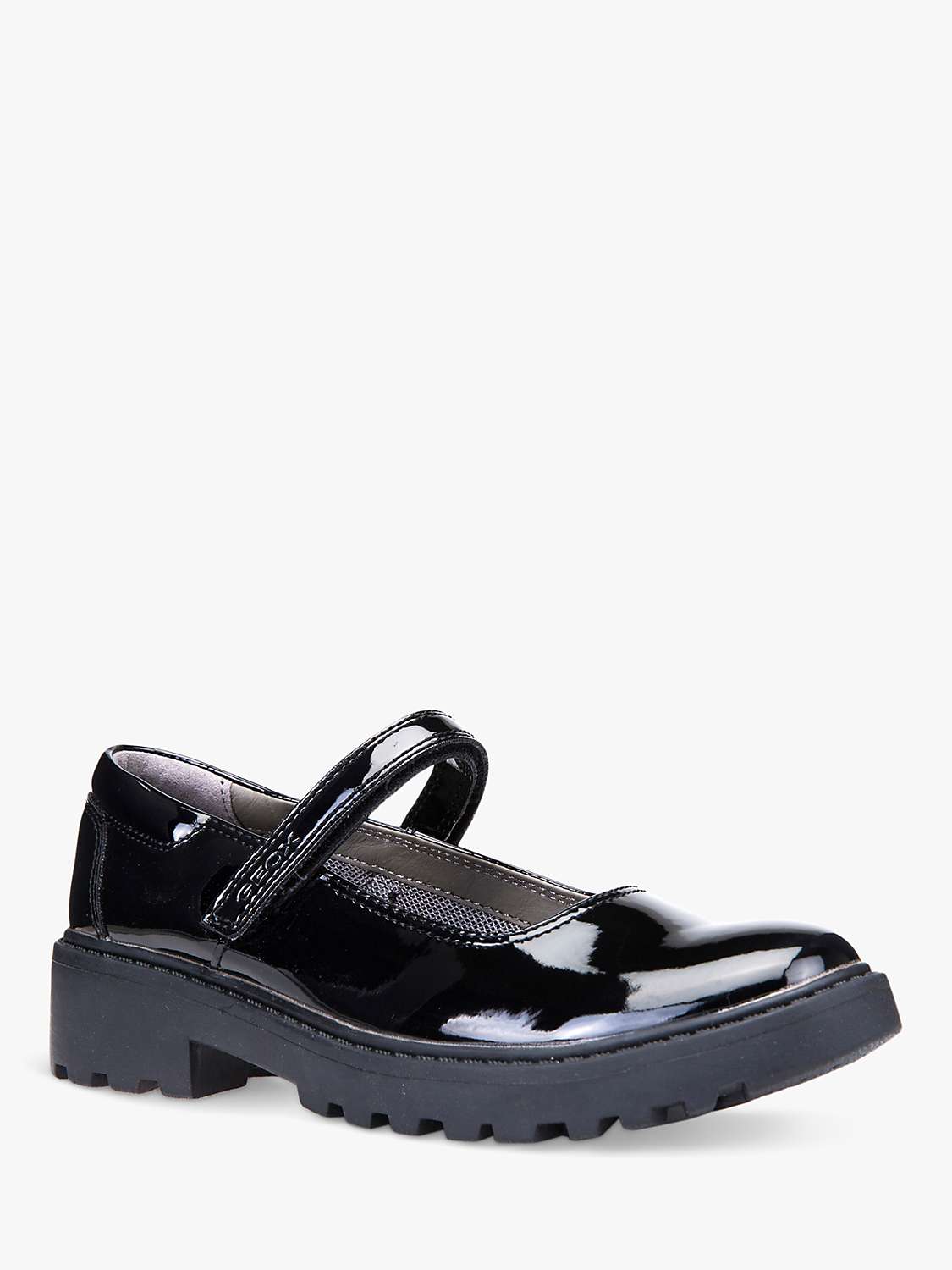 Buy Geox Kids' Casey Faux Leather Mary Jane Patent School Shoes, Black Online at johnlewis.com