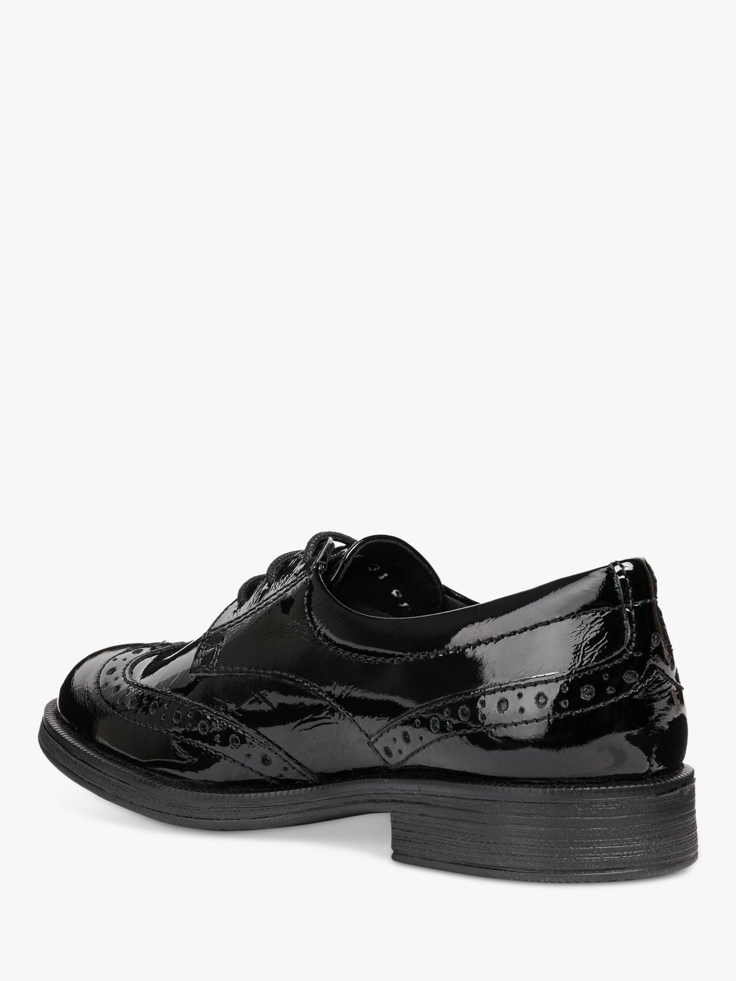 Geox Kids' Agata Lace-Up Brogue School Shoes, Black, 41
