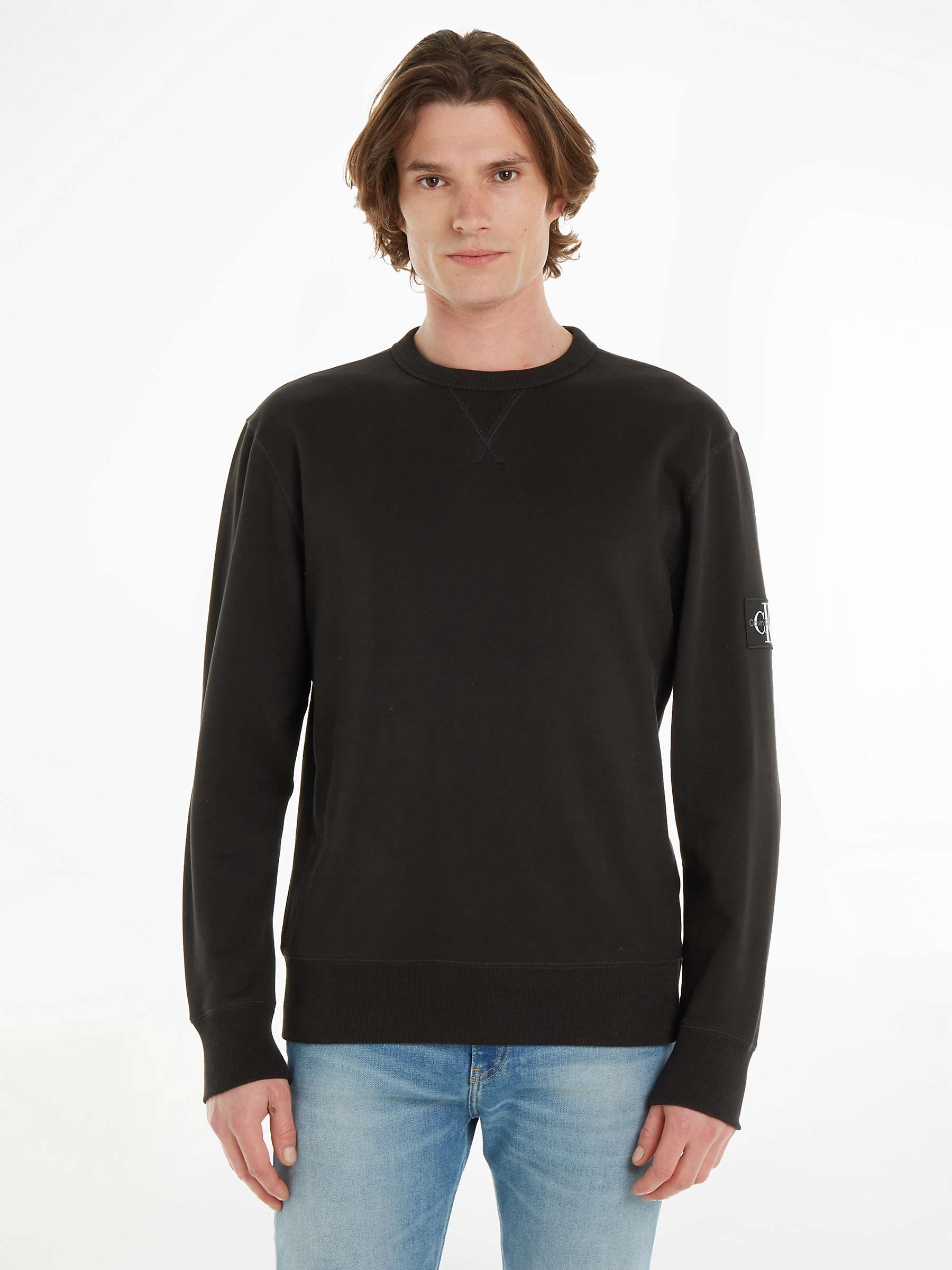 Buy Calvin Klein Monologo Sweatshirt, Black Online at johnlewis.com