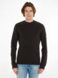 Calvin Klein Monologo Waffle Long Sleeve T-shirt, Black
