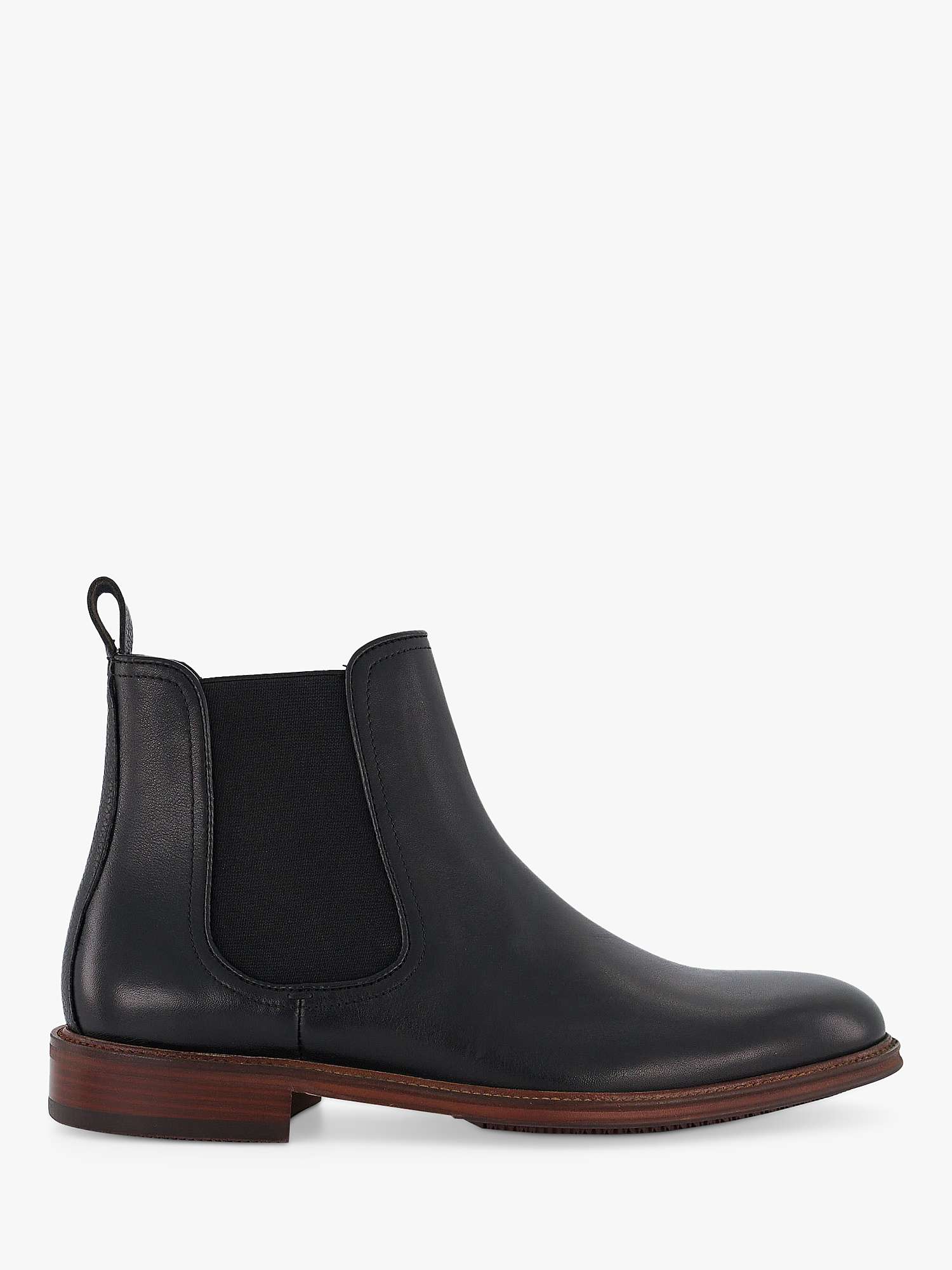 Dune Characteristic Leather Chelsea Boots, Black at John Lewis & Partners