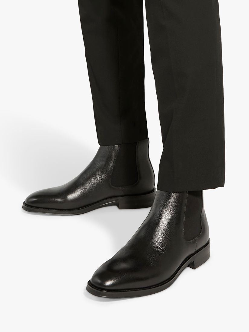 Dune Masons Leather Chelsea Boots, Black at John Lewis & Partners