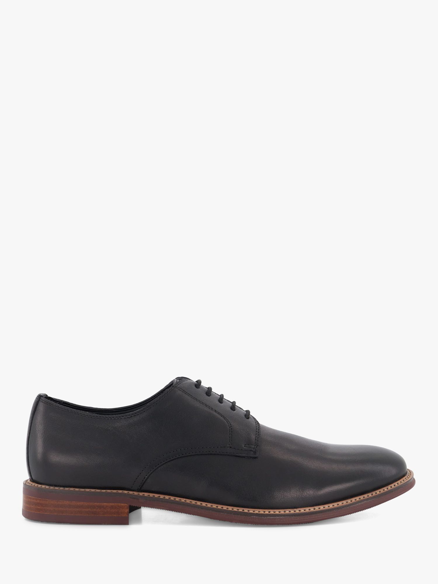 Dune Stanley Leather Derby Shoes, Black at John Lewis & Partners