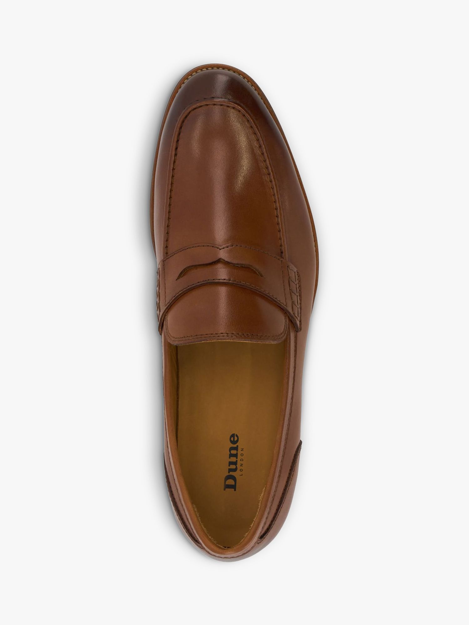 Dune Sulli Leather Moccasin Shoes, Tan at John Lewis & Partners