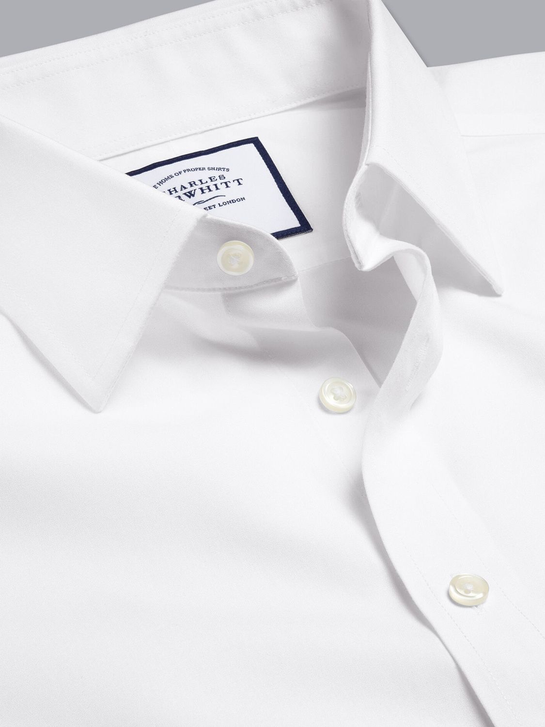 Charles Tyrwhitt Non-Iron Cotton Poplin Shirt, White at John Lewis ...