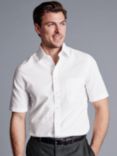 Charles Tyrwhitt Non-Iron Poplin Short-Sleeve Shirt, White