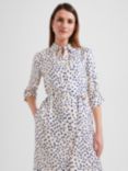 Hobbs Cali Abstract Spot Shirt Dress, Ivory/Deep Blue