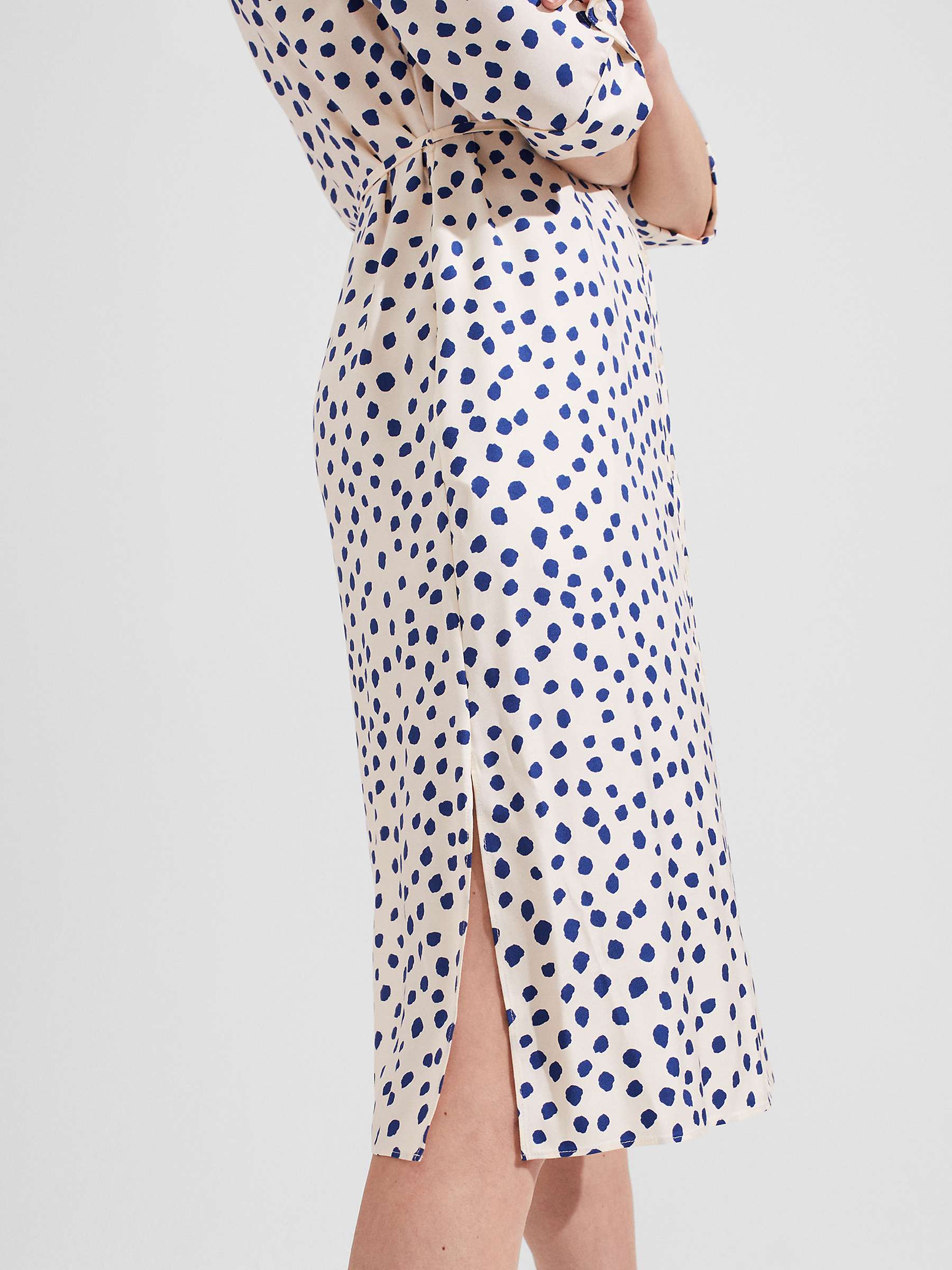 Buy Hobbs Cali Abstract Spot Shirt Dress, Ivory/Deep Blue Online at johnlewis.com