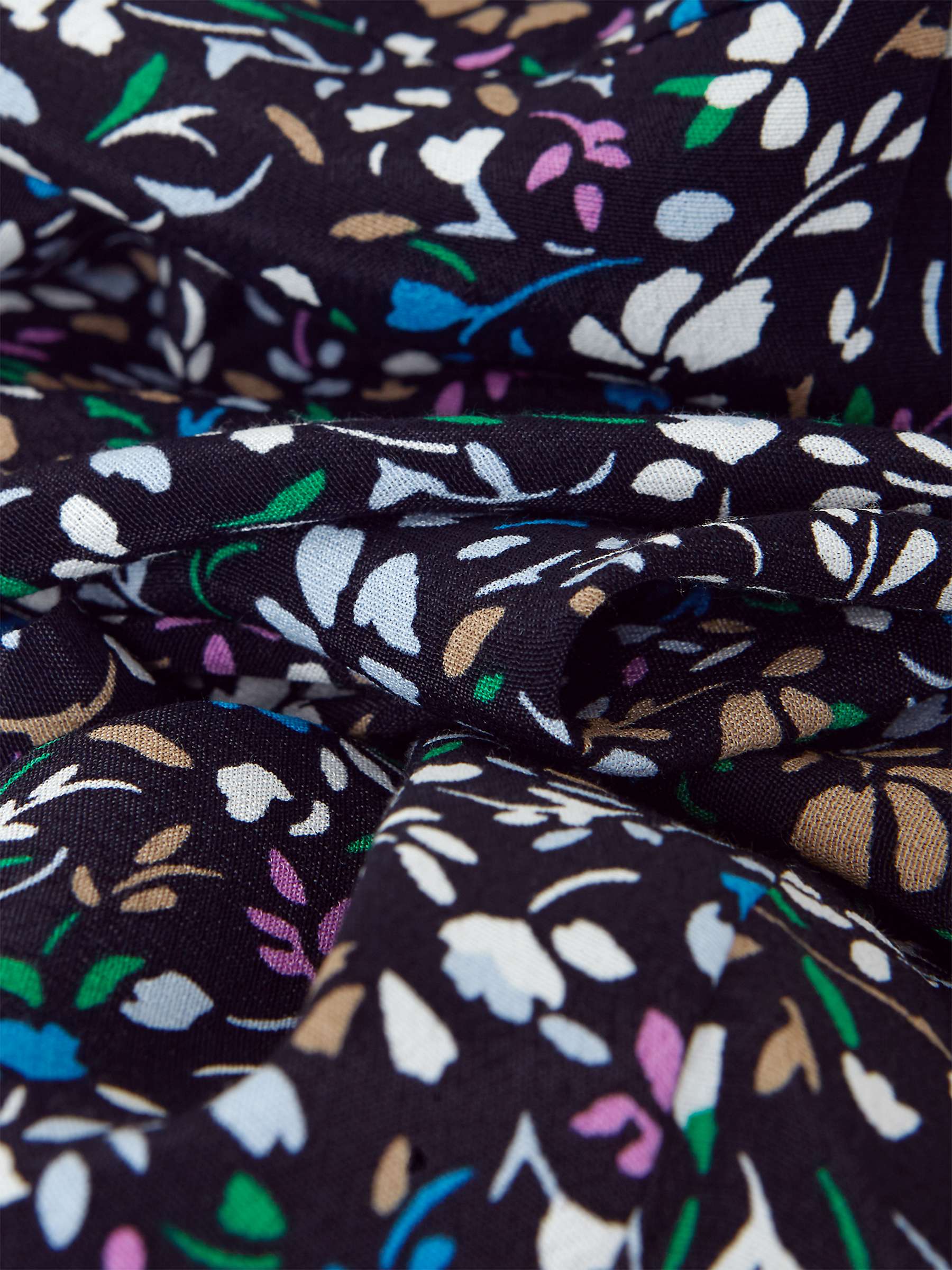 Buy Hobbs Frida Floral Print Frill Sleeve Dress, Navy/Multi Online at johnlewis.com