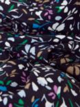 Hobbs Frida Floral Print Frill Sleeve Dress, Navy/Multi, Navy Multi
