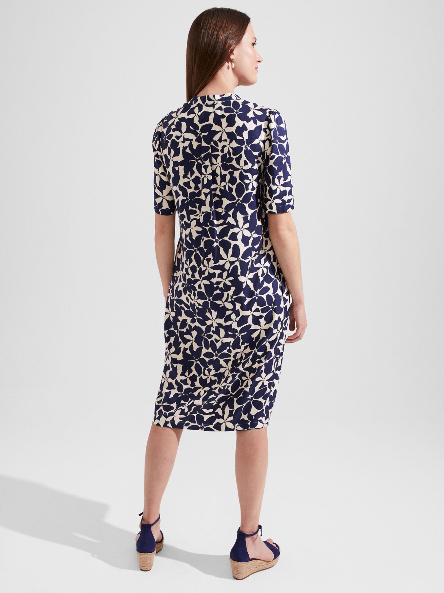 Buy Hobbs Lucille Abstract Print Tunic Dress, Navy/Cream Online at johnlewis.com