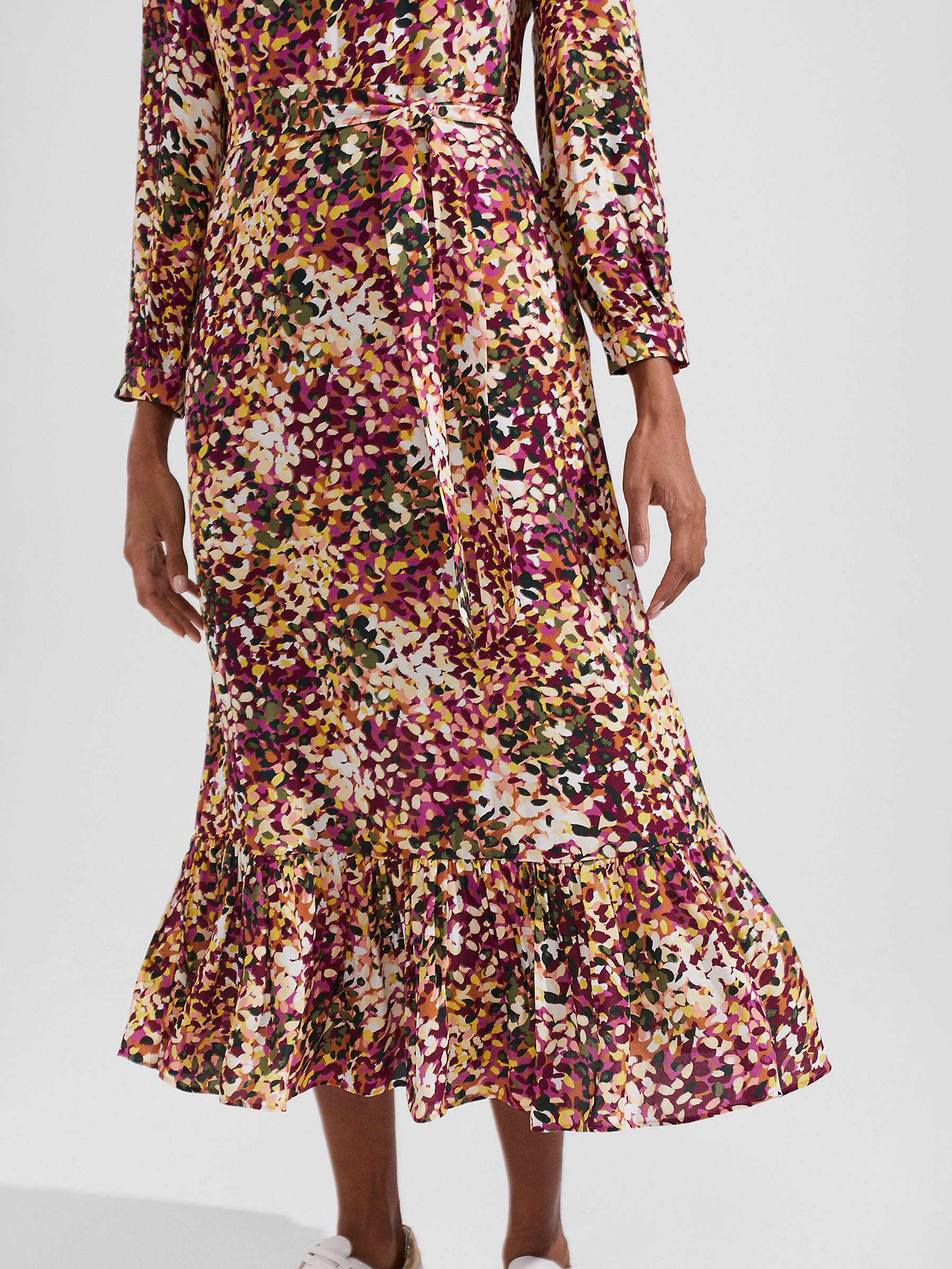 Buy Hobbs Camellia Abstract Print Midi Dress, Multi Online at johnlewis.com