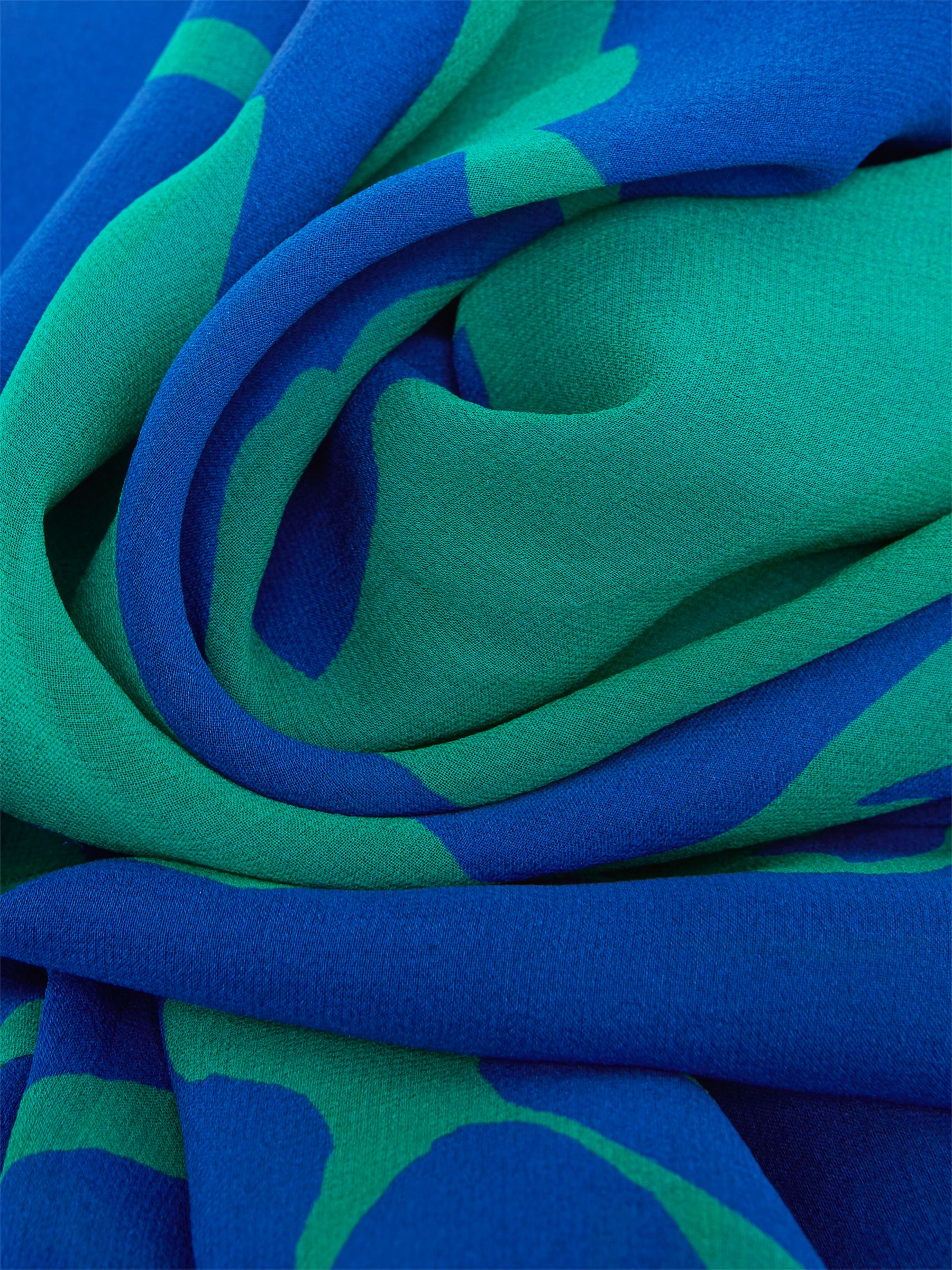 Hobbs Freya Abstract Print Silk Maxi Dress, Blue Green, 6