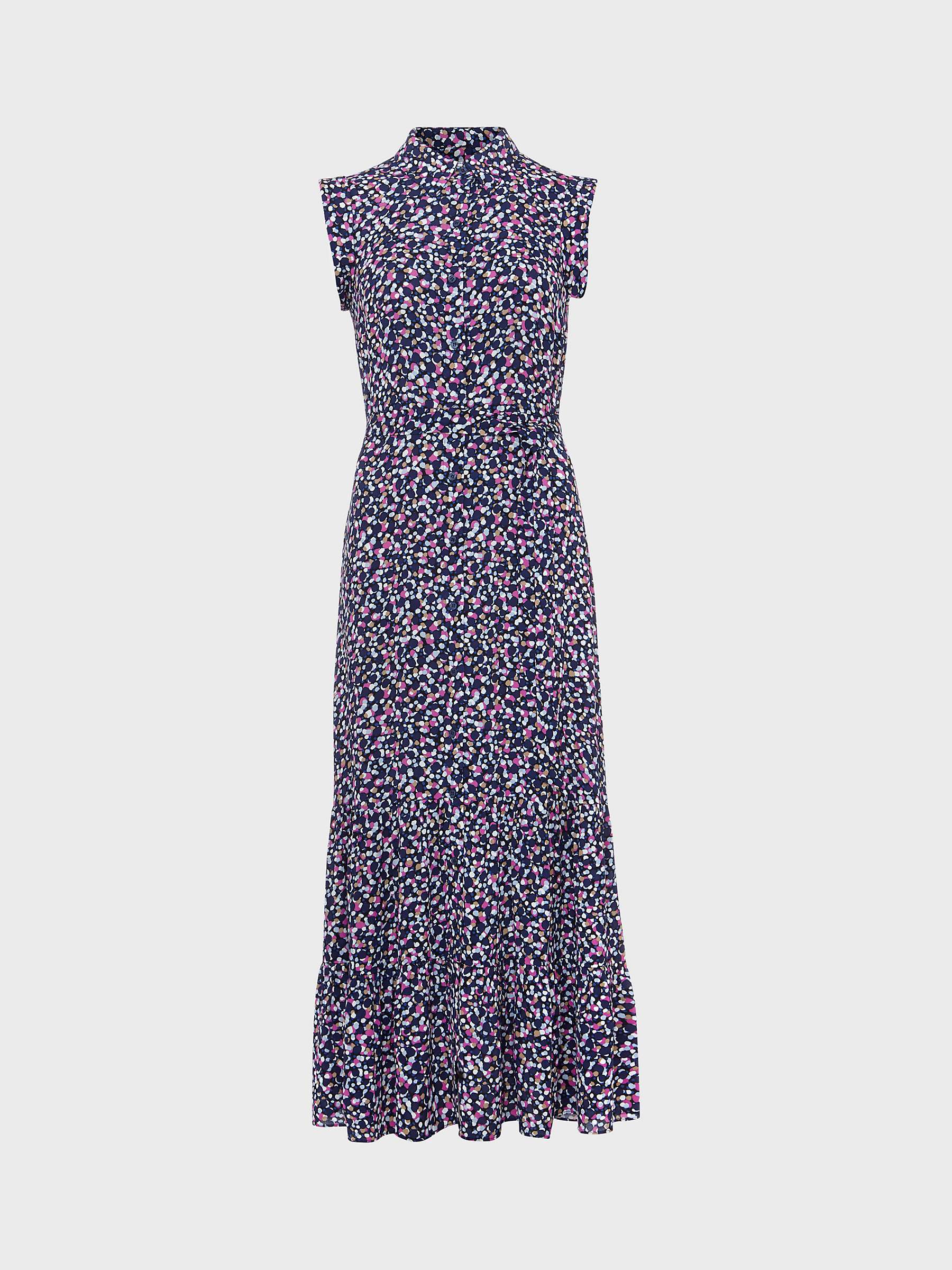 Buy Hobbs Petite Esme Tiered Midi Dress, Navy/Multi Online at johnlewis.com
