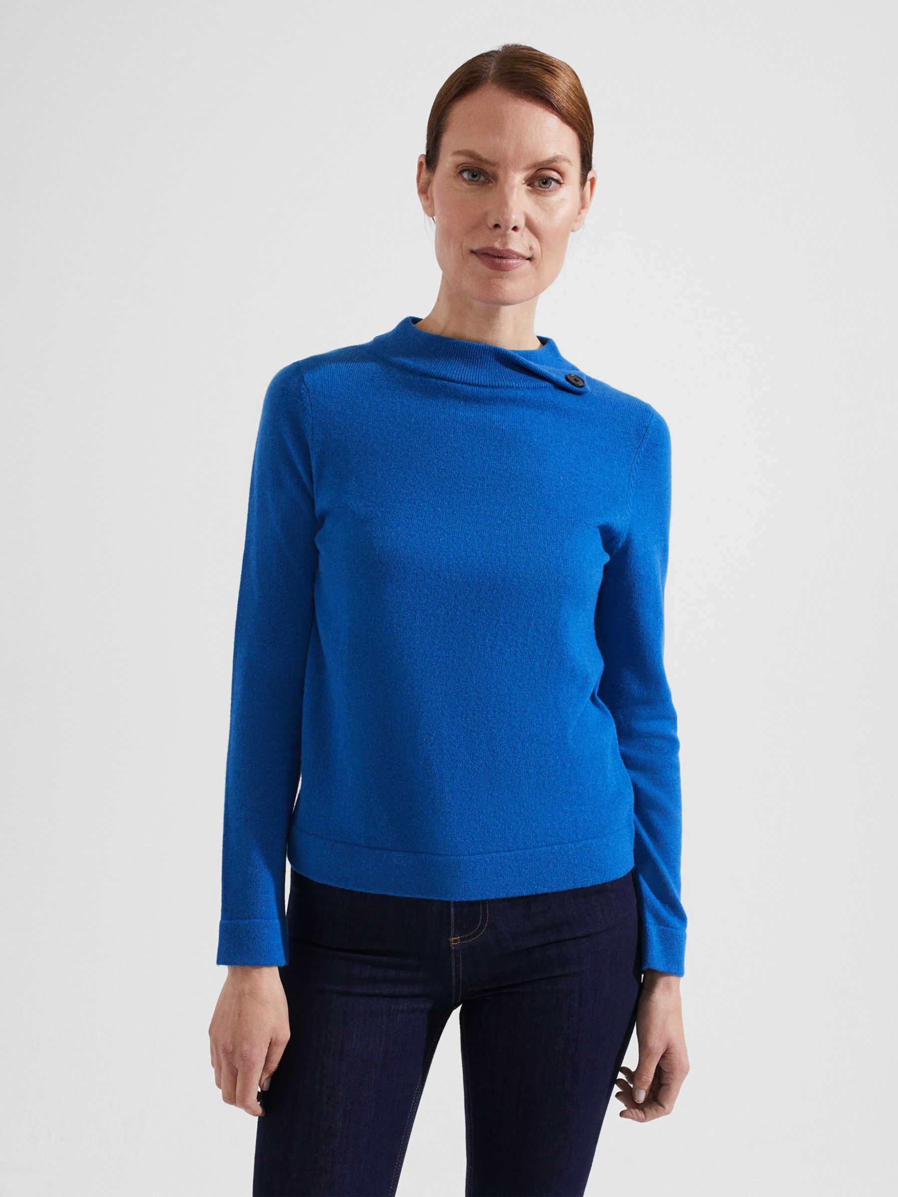 Hobbs Audrey Cashmere and Wool Jumper, Pink Marl at John Lewis