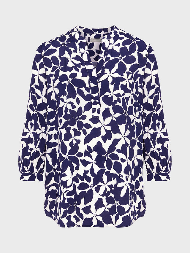 Hobbs Essie Floral Blouse, Rich Navy/Cream