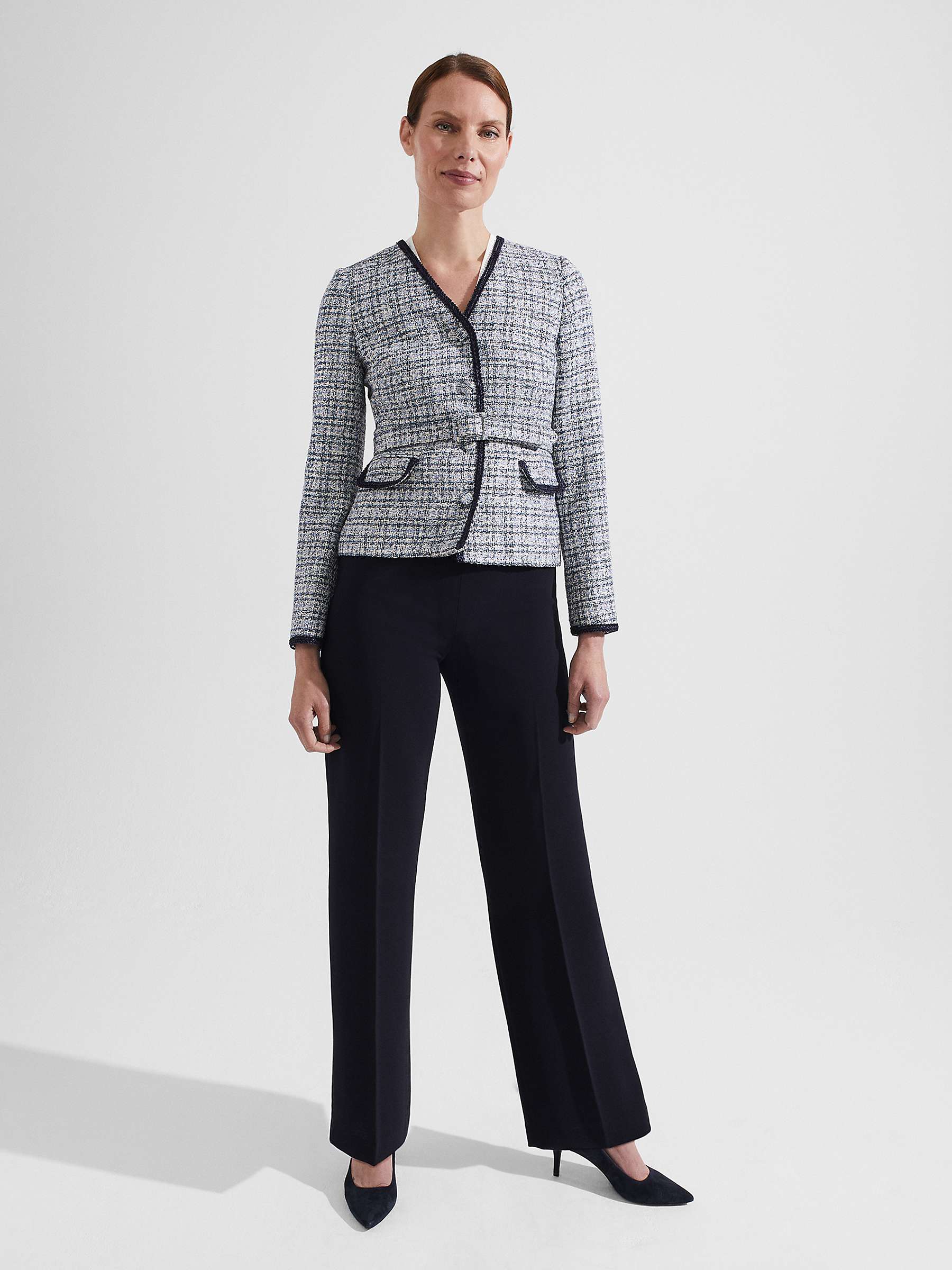 Buy Hobbs Selena Tweed Jacket, Ivory/Multi Online at johnlewis.com