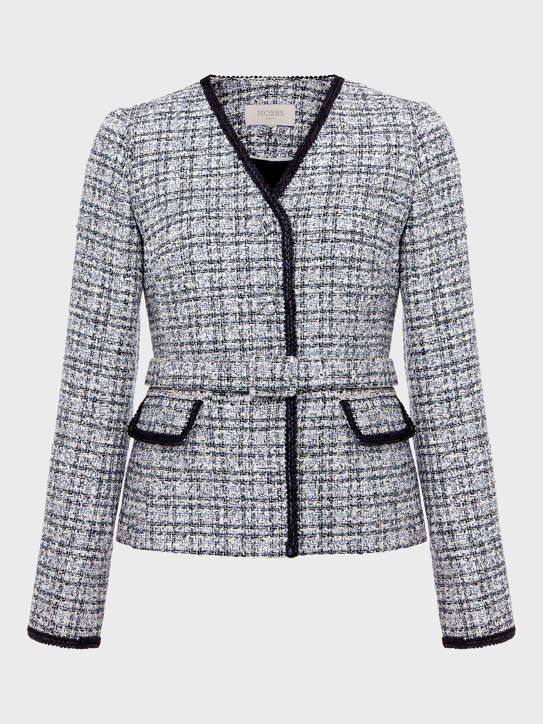 Buy Hobbs Selena Tweed Jacket, Ivory/Multi Online at johnlewis.com