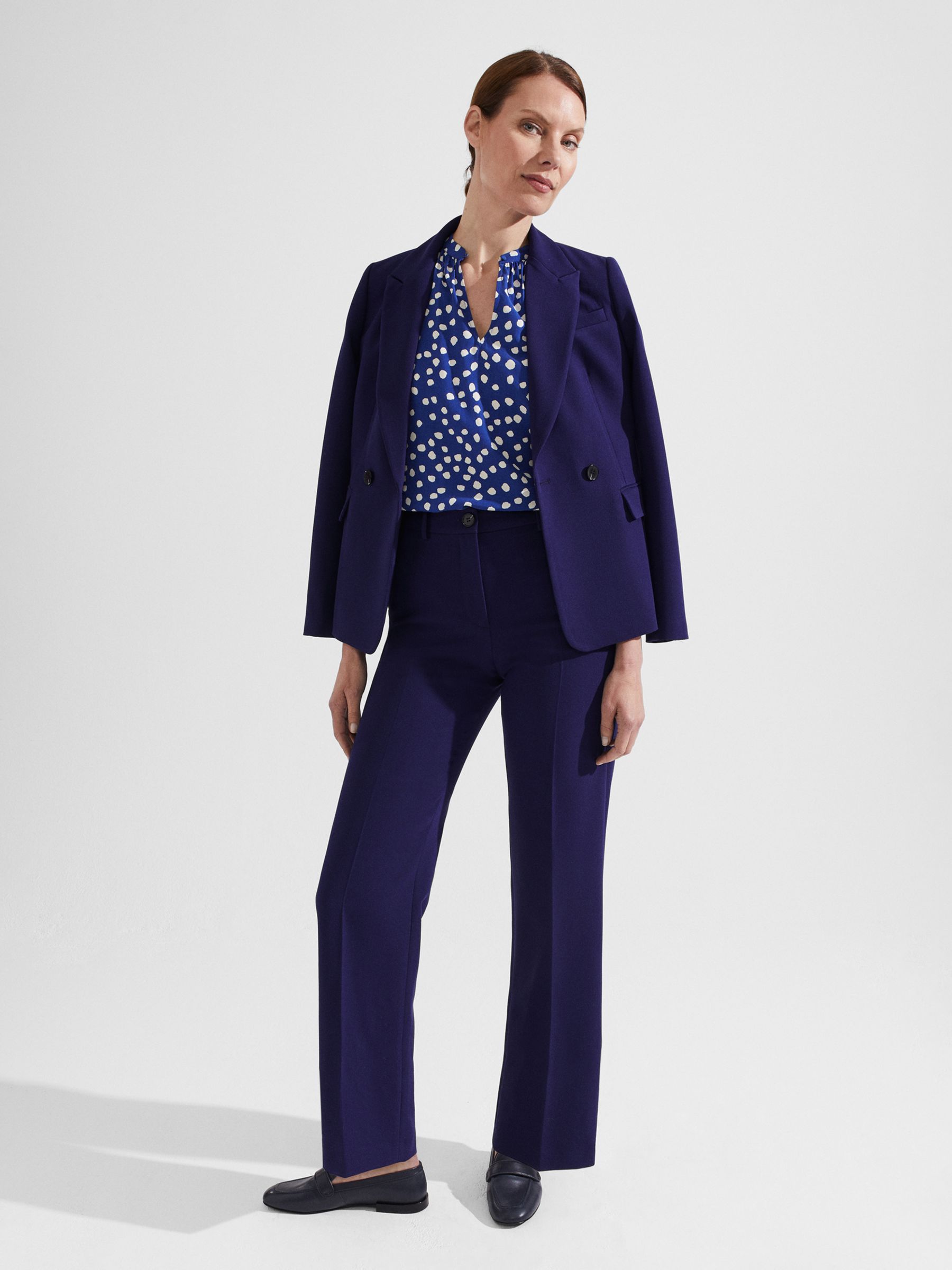 Buy Hobbs Romy Straight Cut Ankle Grazer Trousers, Rich Navy Blue Online at johnlewis.com