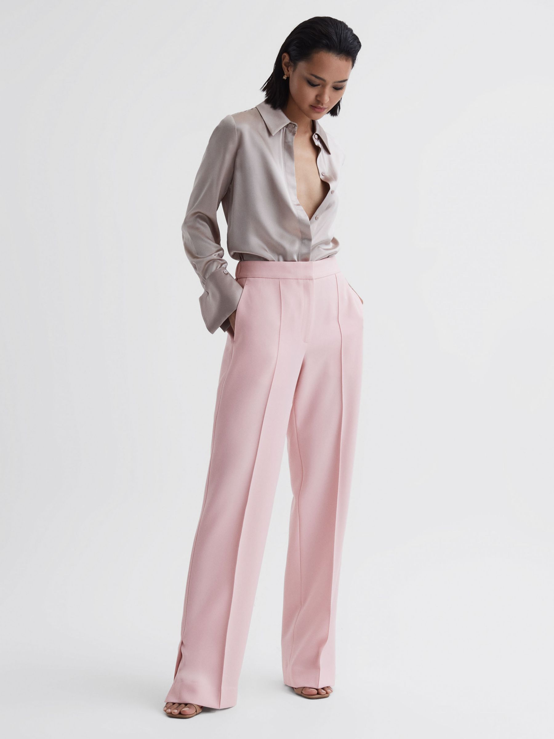 Pink Wide Leg Trousers for Women