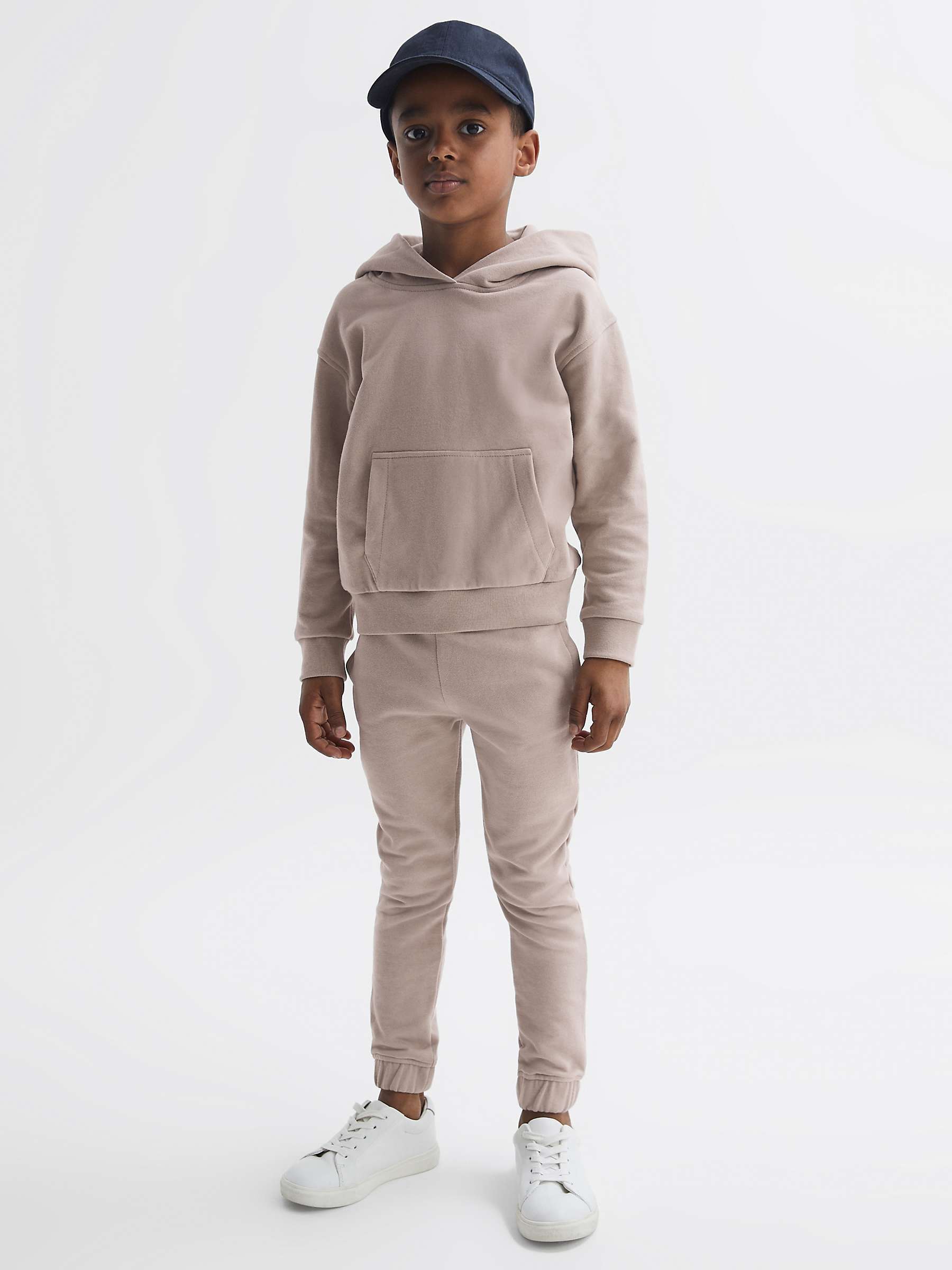 Reiss Kids' Ali Cotton Jersey Joggers, Taupe at John Lewis & Partners