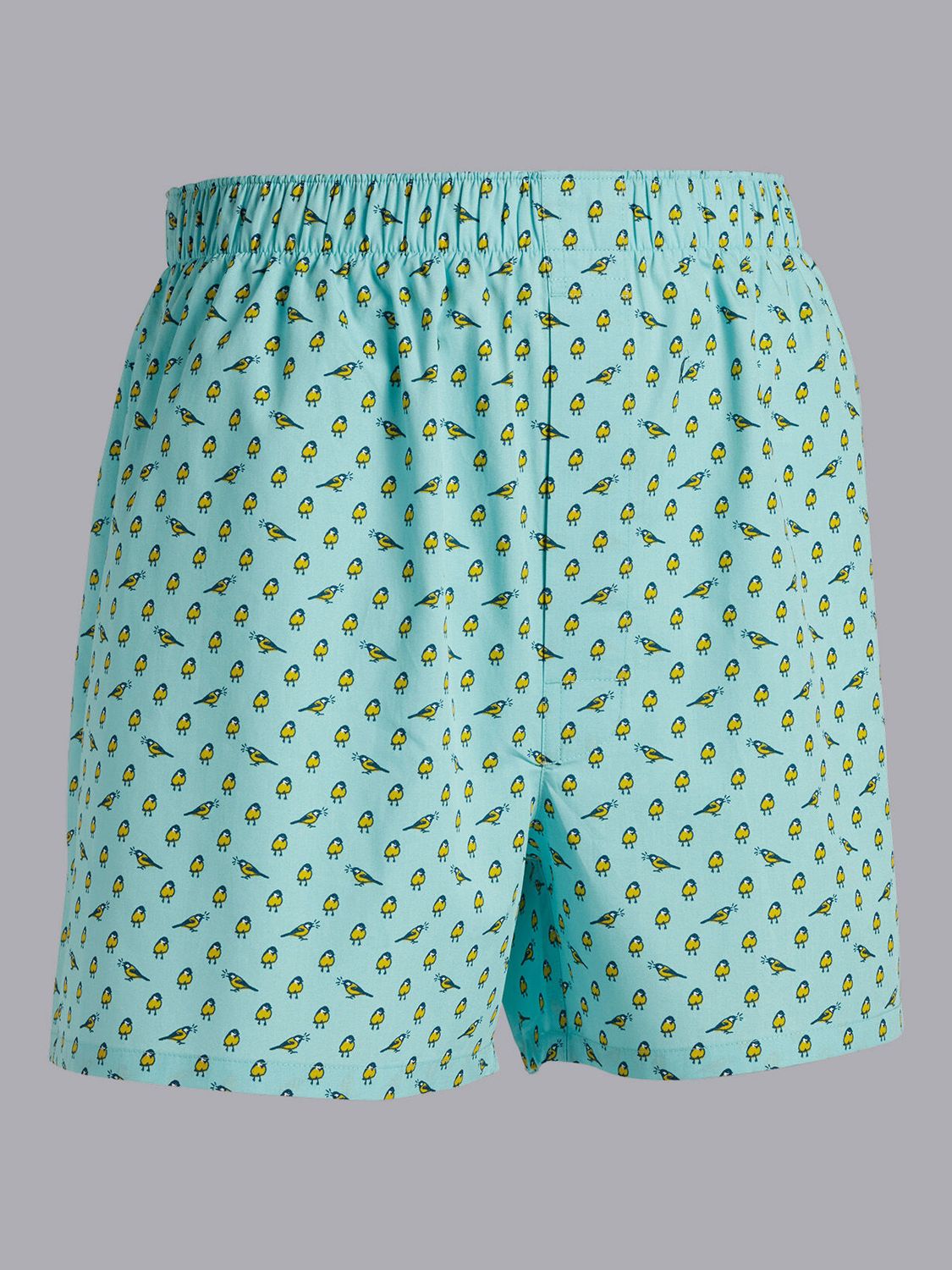 Charles Tyrwhitt A Little Bird Told Me Motif Woven Boxer, Aqua Green