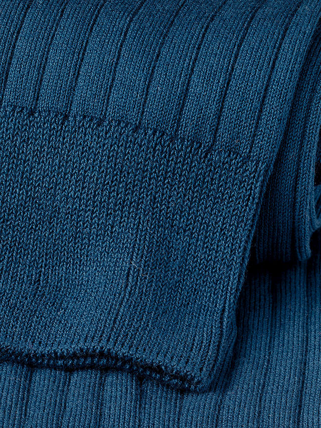 Charles Tyrwhitt Dark Green Cotton Rib Socks, Dark Turquoise Blue