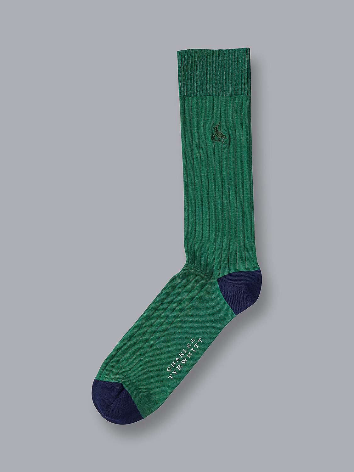 Buy Charles Tyrwhitt Dark Green Cotton Rib Socks Online at johnlewis.com