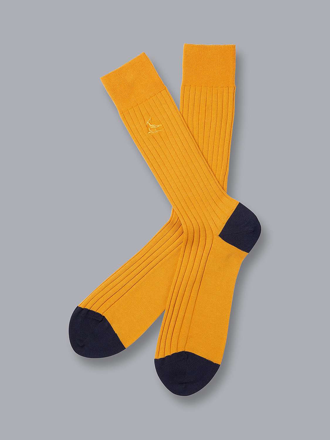 Buy Charles Tyrwhitt Cotton Rib Socks, Sunflower Online at johnlewis.com