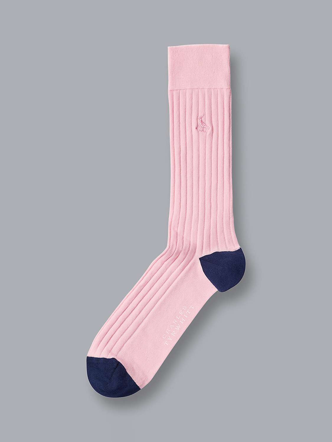 Buy Charles Tyrwhitt Cotton Rib Socks, Light Pink Online at johnlewis.com