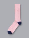 Charles Tyrwhitt Cotton Rib Socks, Light Pink