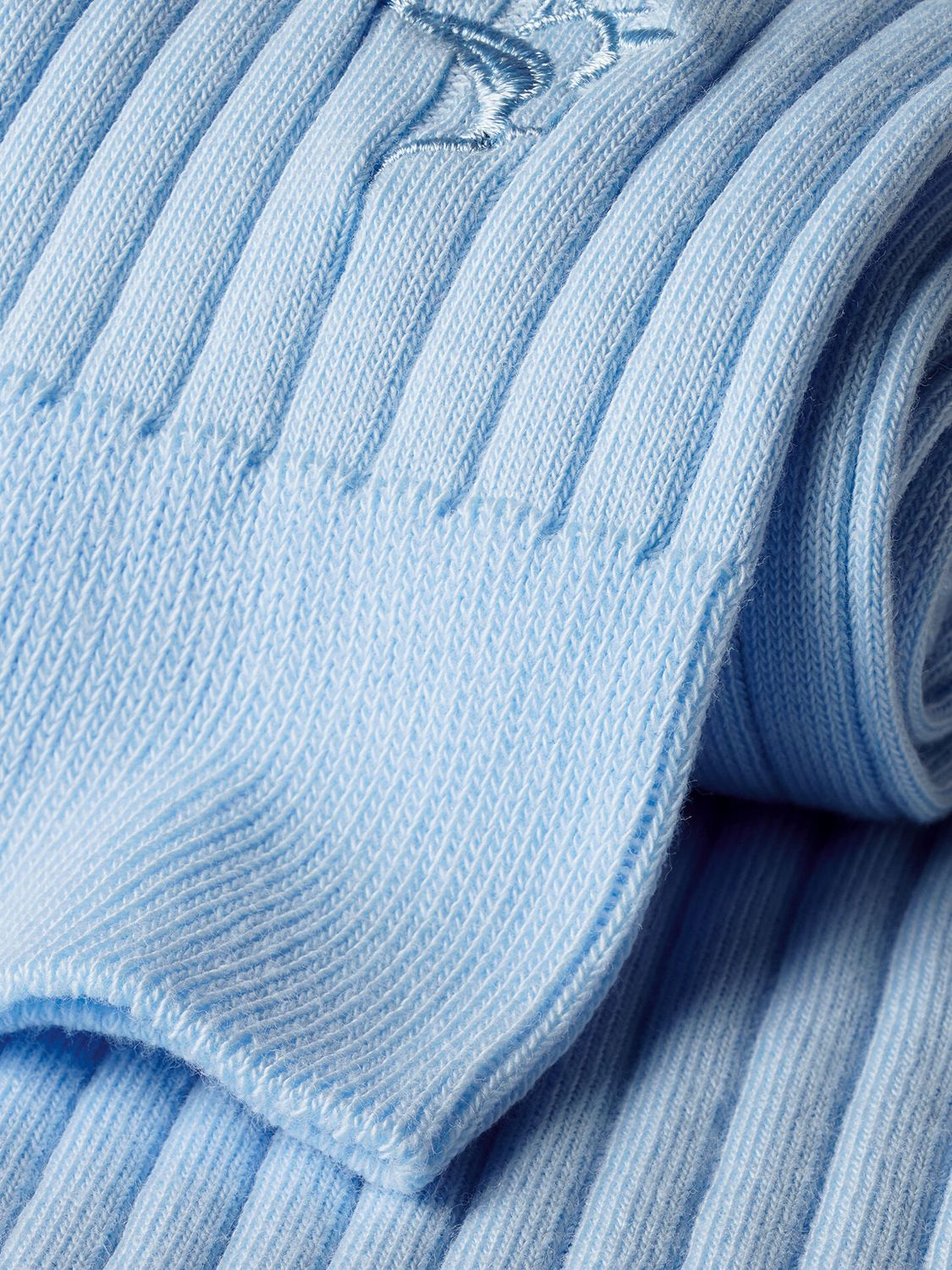 Charles Tyrwhitt Sky Cotton Rib Socks, Sky Blue at John Lewis & Partners