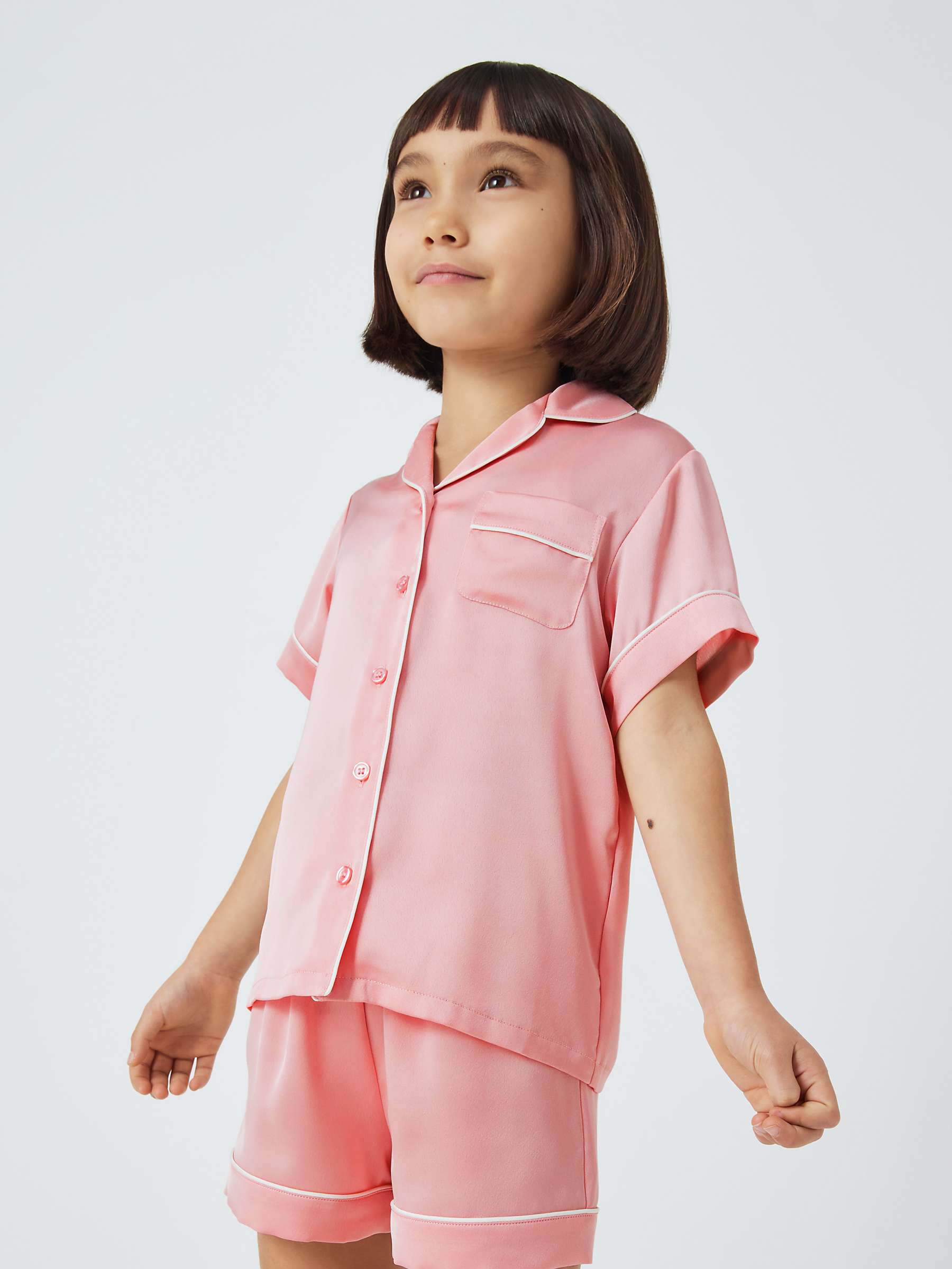 Buy John Lewis Kids' Satin Shortie Pyjamas, Pink Online at johnlewis.com