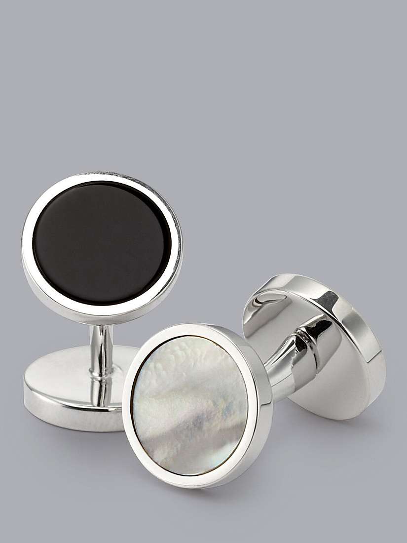 Buy Charles Tyrwhitt Mother of Pearl and Onyx Evening Cufflinks, Silver Grey Online at johnlewis.com