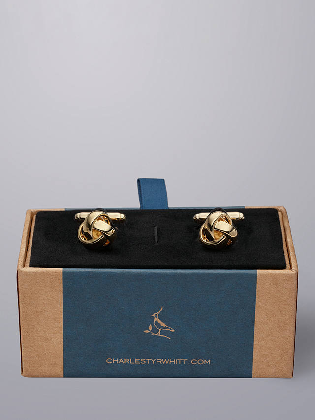 Charles Tyrwhitt Metal Knot Cufflinks, Gold