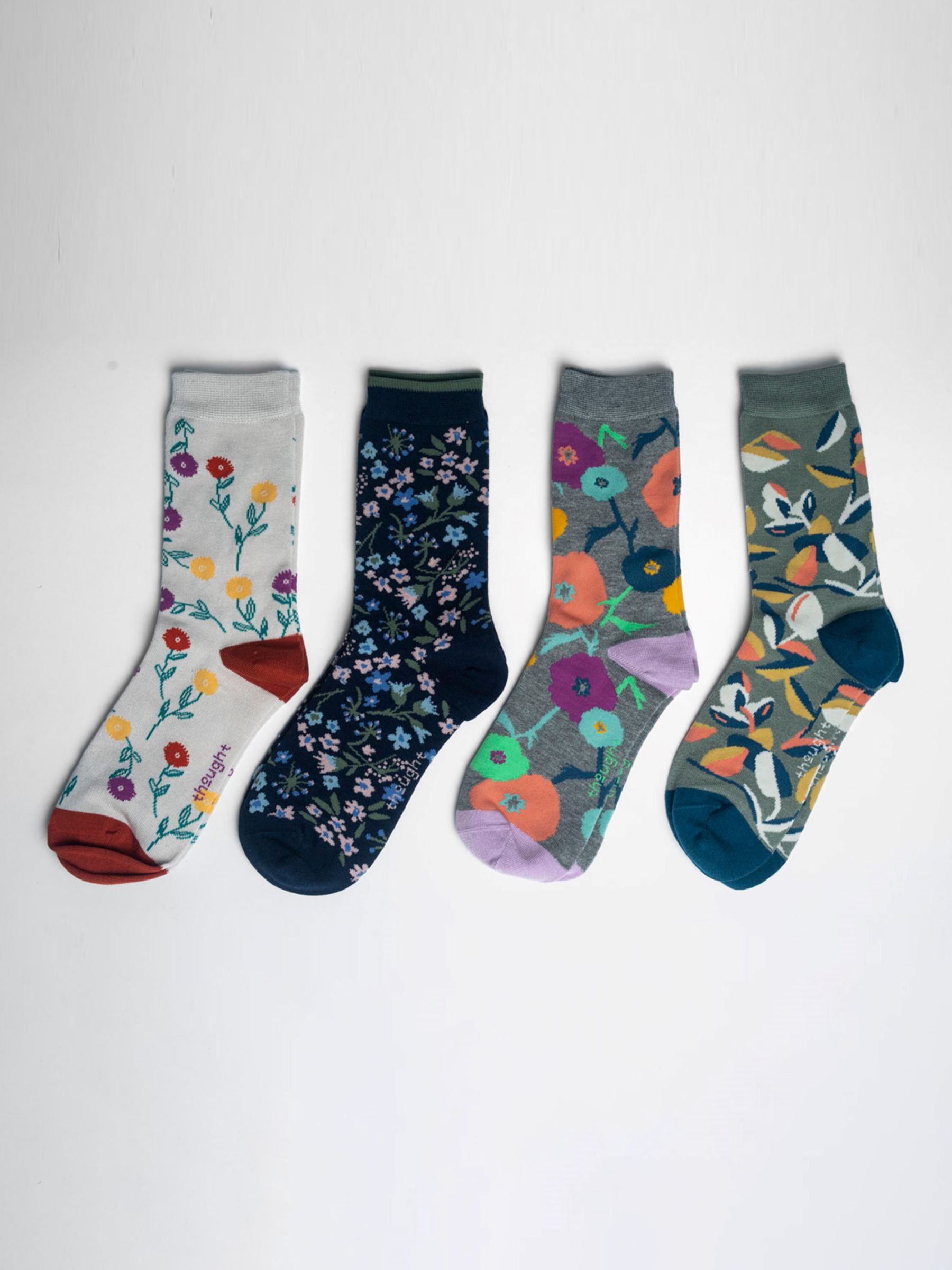 Thought Floral Bamboo Sock Box, 4 pack - Women's 4-7
