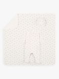 Petit Bateau Baby Bird Print Sleepsuit, Bonnet & Blanket Gift Set, Marshmallow