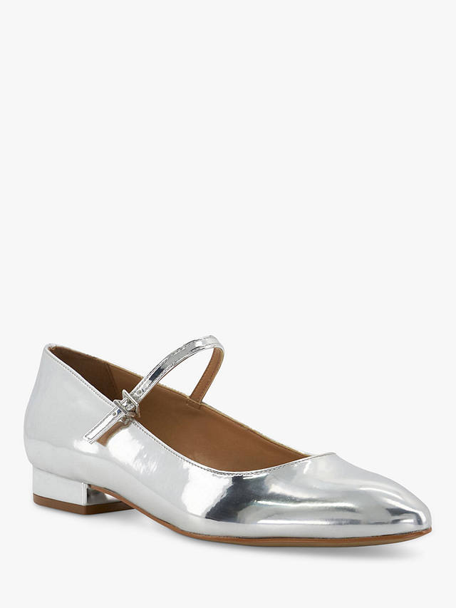 Dune Hipplie Mary Jane Shoes, Silver Patent