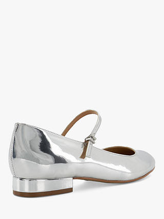 Dune Hipplie Mary Jane Shoes, Silver-patent