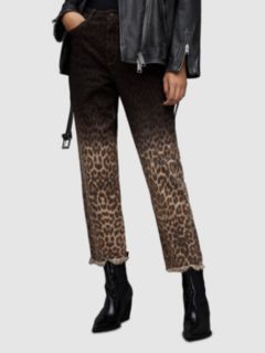 AllSaints Rali Leppo Print Jeans Animal Brown 25