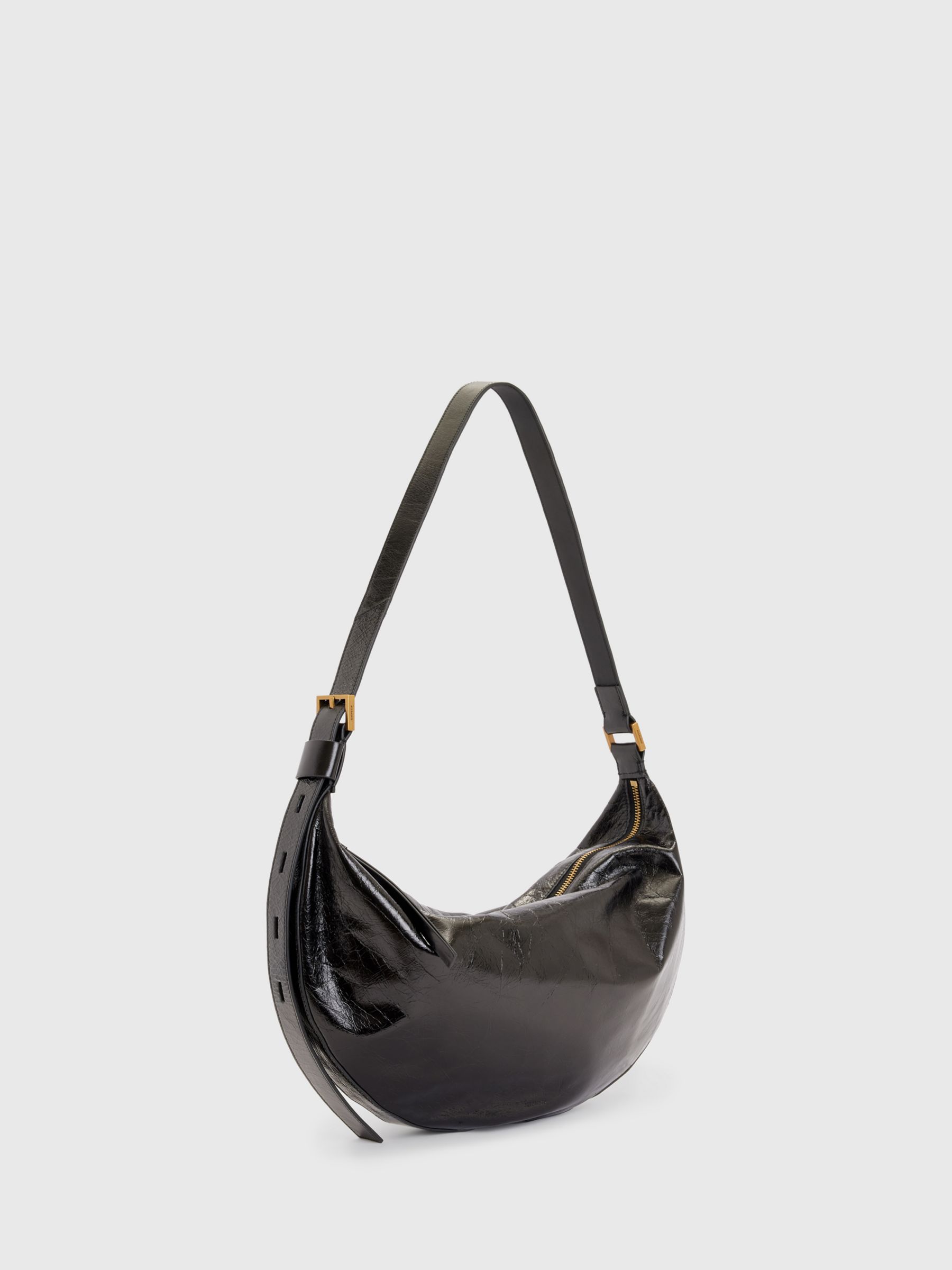 AllSaints Half Moon Shoulder Bag, Black