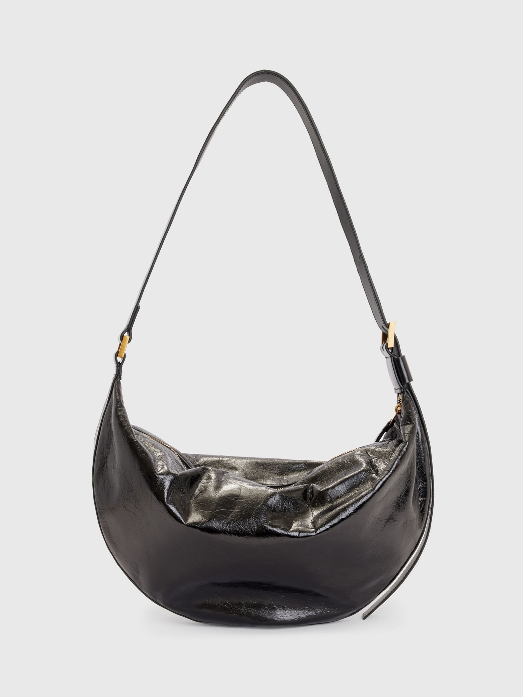 AllSaints Half Moon Shoulder Bag, Black