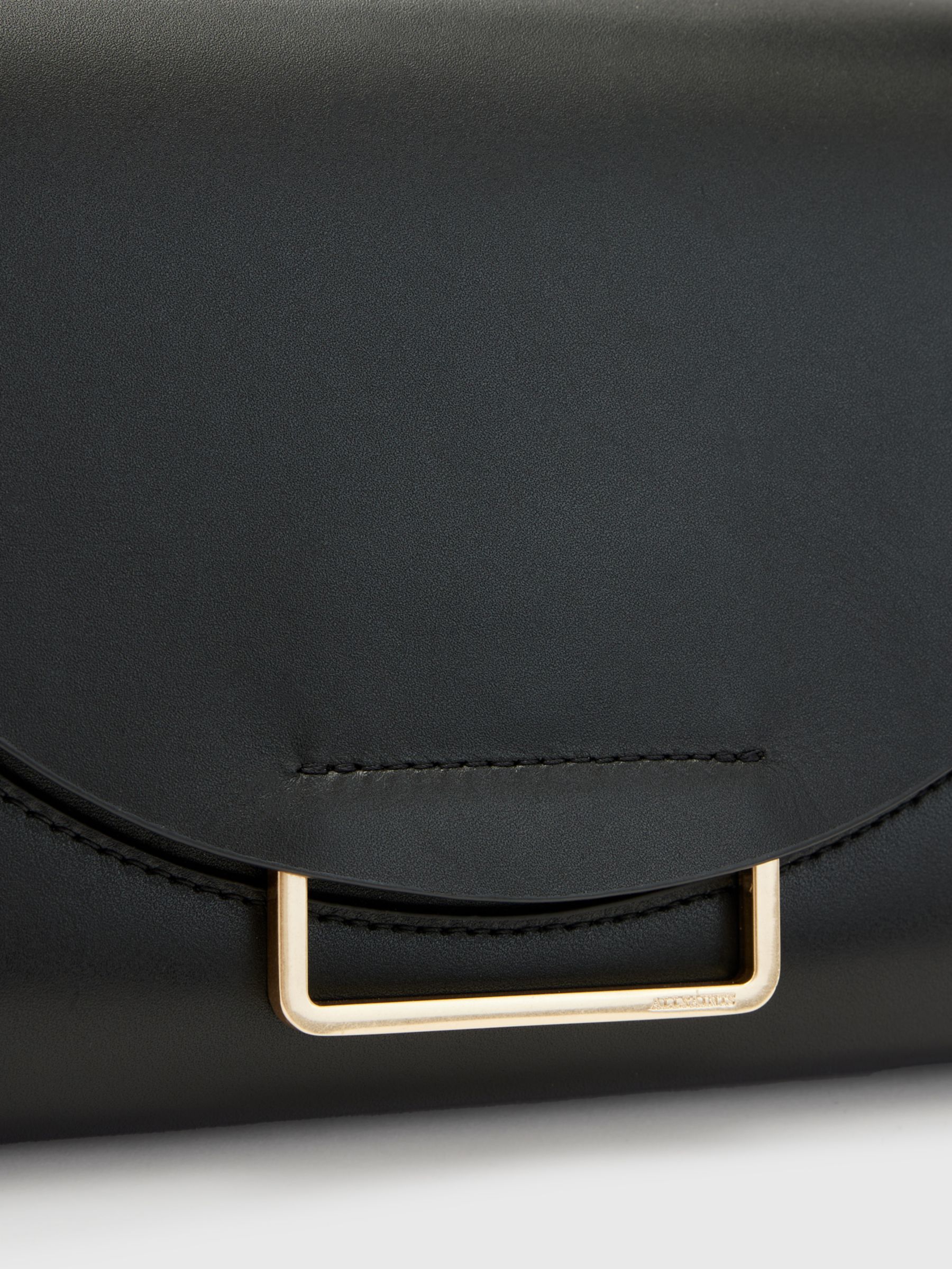 AllSaints Celeste Leather Shoulder Bag, Black at John Lewis & Partners